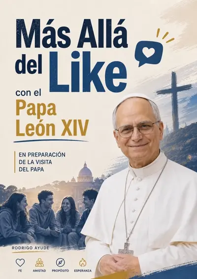 Portada de «Más allá del Like, con el papa León XIV», de Rodrigo Ayude